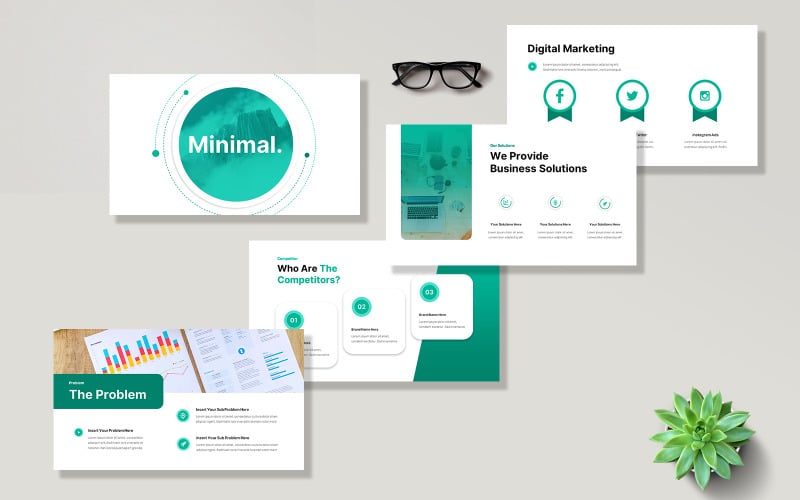 minimal pitch deck powerpoint presentation template original