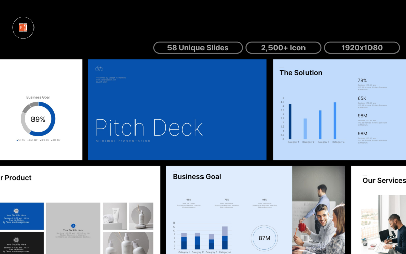 minimal pitch deck powerpoint template original