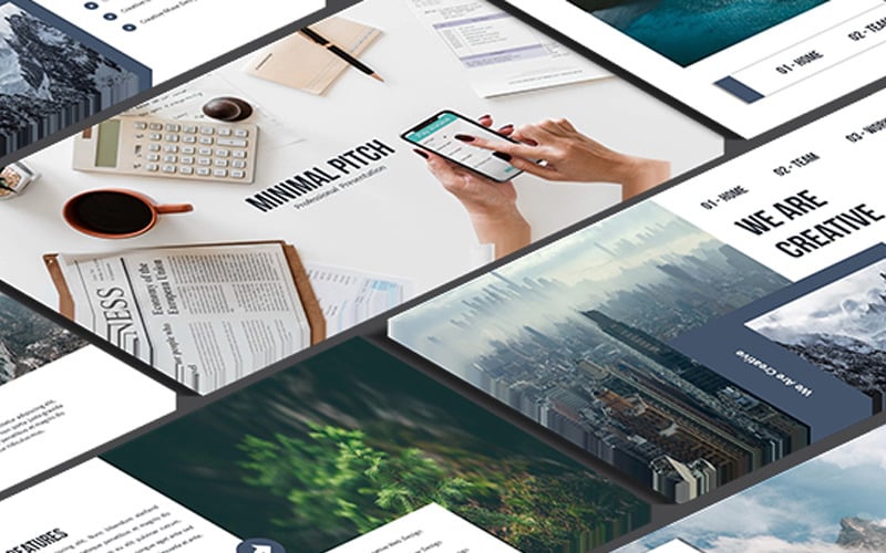 minimal pitch powerpoint template original