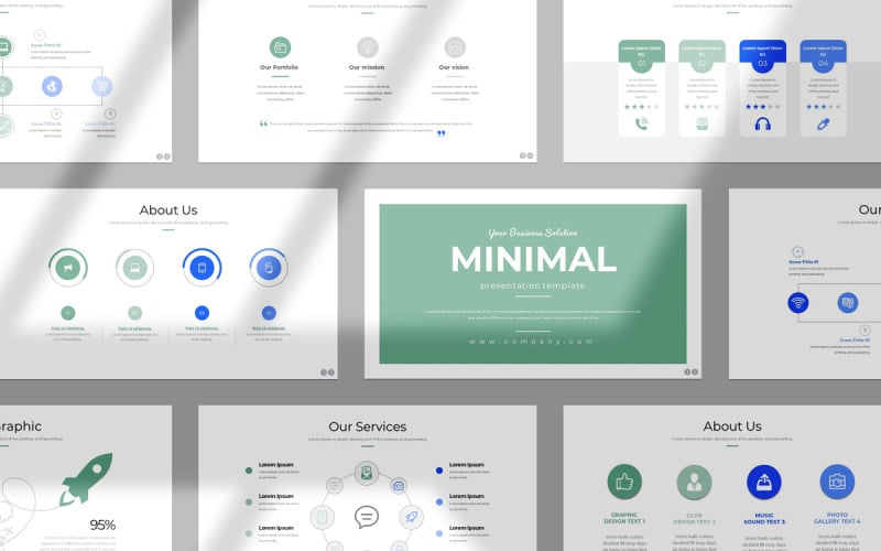 minimal powerpoint presentation color item original