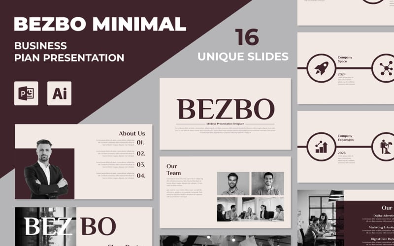 minimal presentation template design layout original