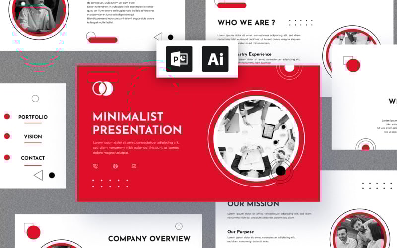 minimal presentation template with rad color original