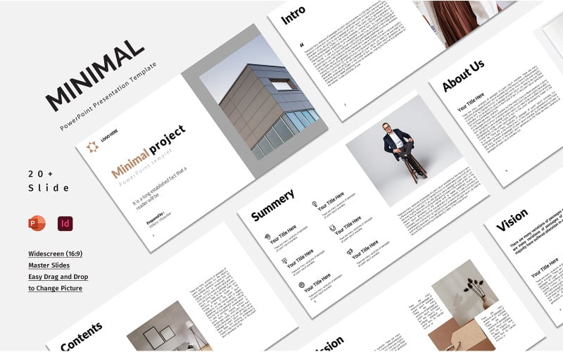 minimal project powerpoint presentation template original