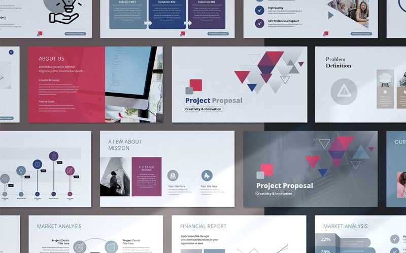 minimal project proposal presentation powerpoint template original
