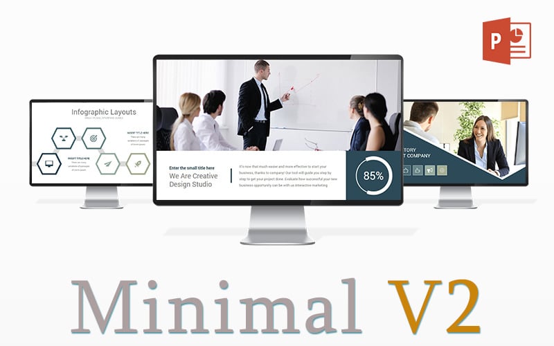 minimal v business powerpoint template original