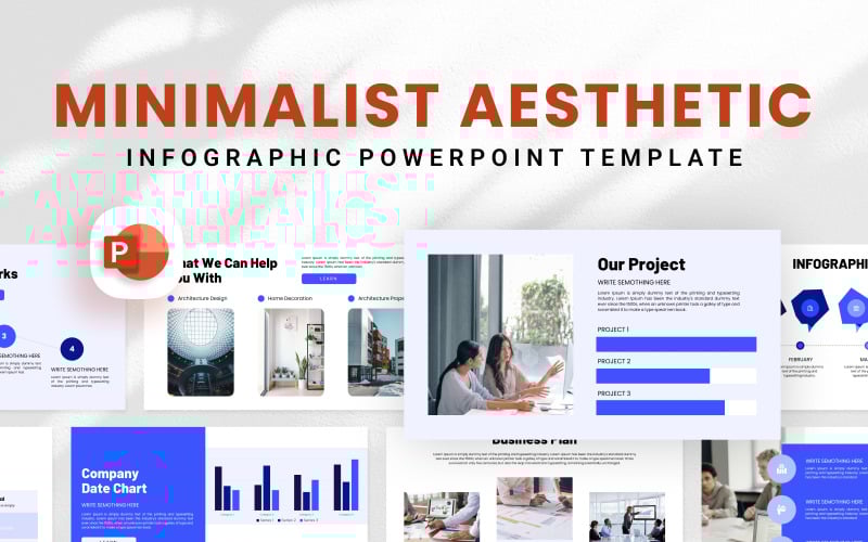 minimalist aesthetic infographic presentation template original