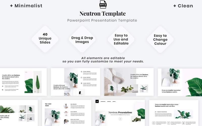minimalist clean presentation powerpoint template original