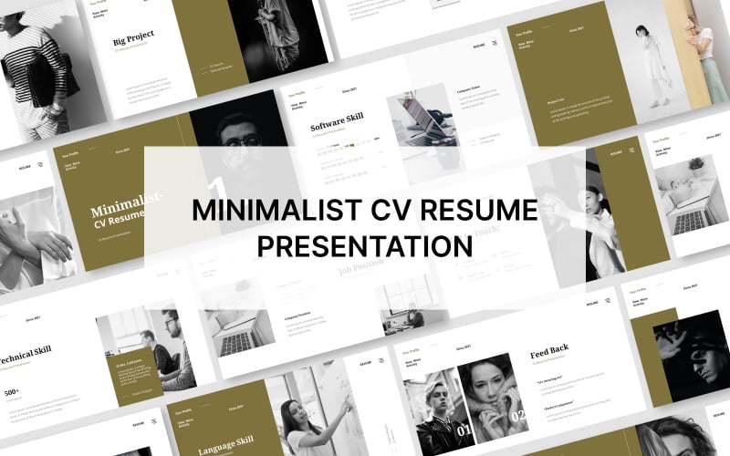 minimalist cv resume powerpoint presentation template original