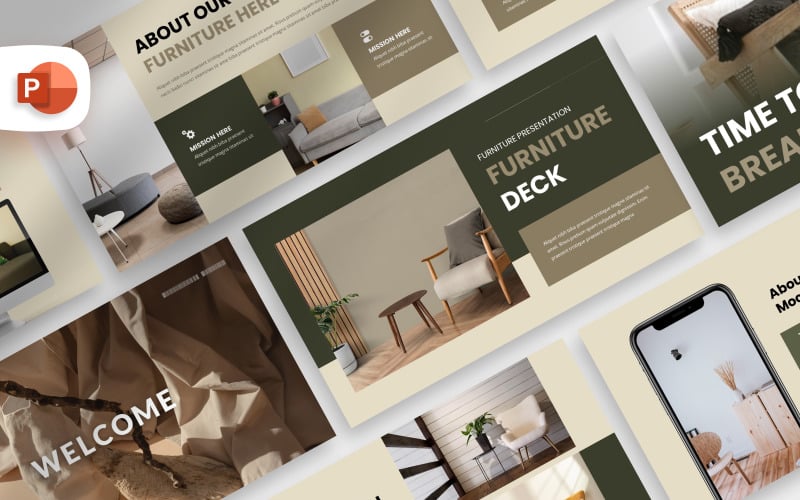 minimalist furniture deck powerpoint template original