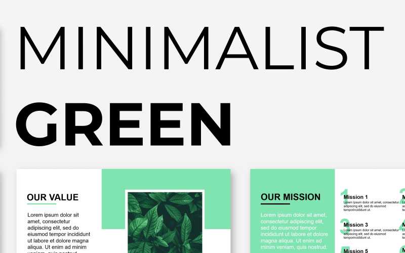 minimalist green presentation powerpoint template original
