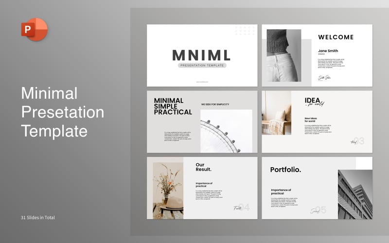 minimalist powerpoint presentation template original