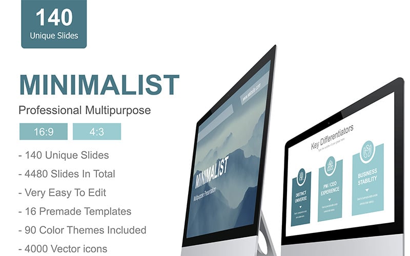 minimalist presentation powerpoint template original