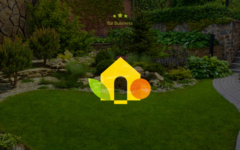 minimalistic and color overlay logo design template for gardening or landscape designing original