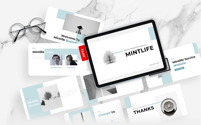 mintlife minimal powerpoint template original