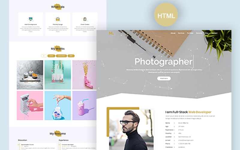 mira creative portfolio landing page template original