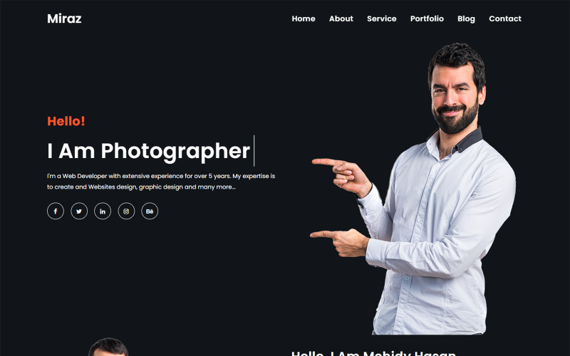 miraz personal portfolio html landing page template original