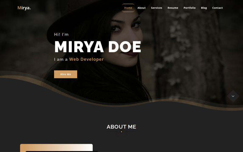 mirya personal portfolio landing page template original
