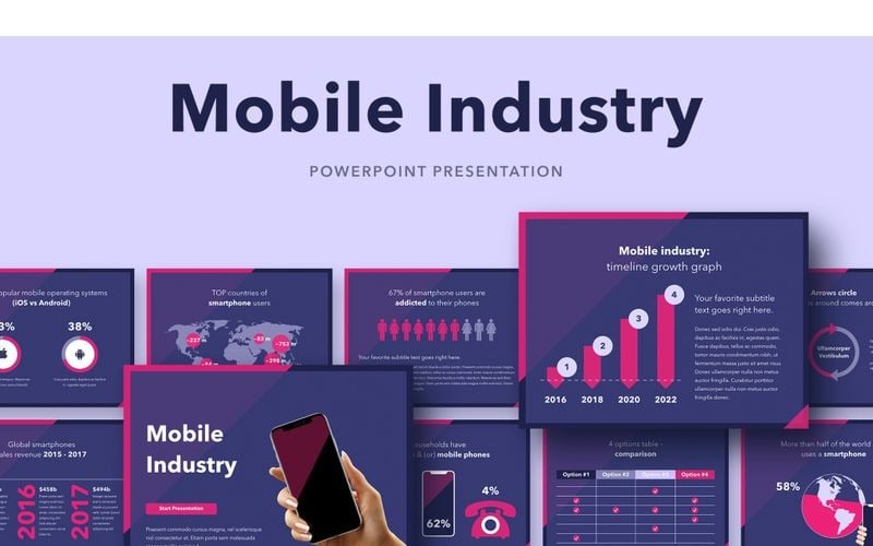 mobile industry powerpoint template original