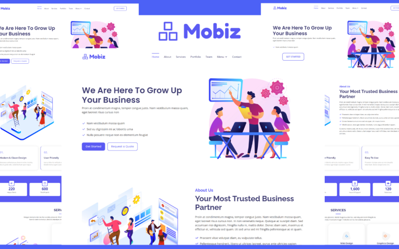 mobiz bootstrap multipurpose business landing page template original
