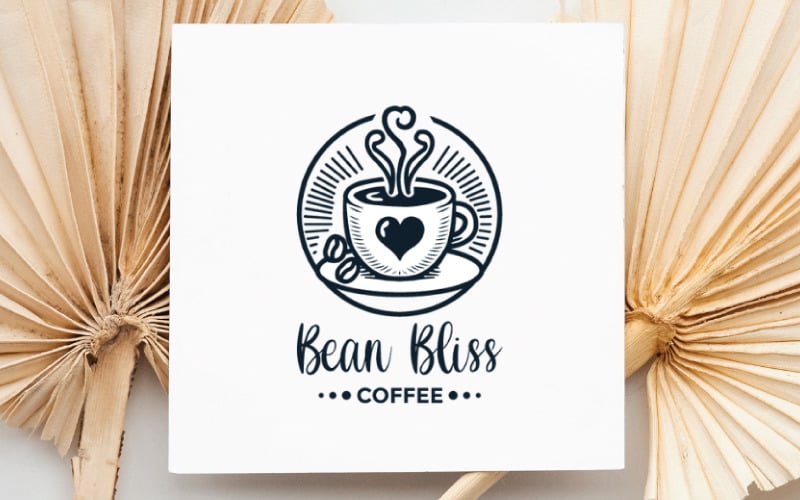 modern bean bliss logo for cafes and restaurants original
