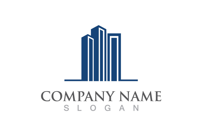 modern city building logo vector v original