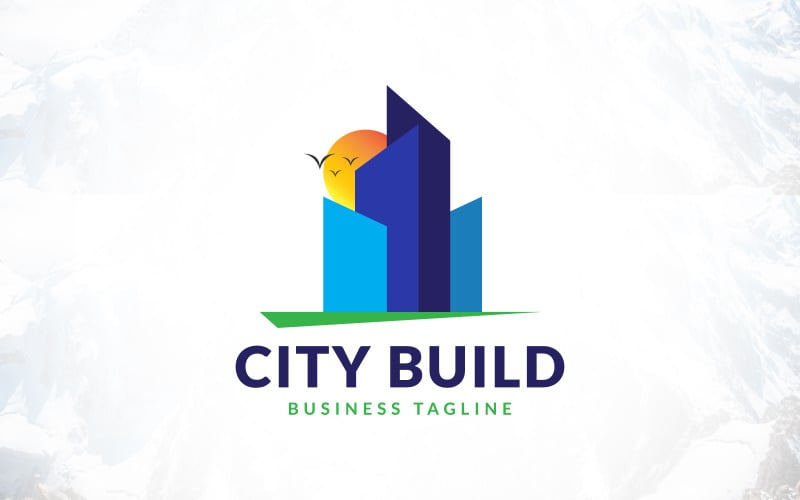 modern city building real estate logo design original