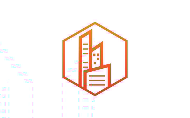 modern city hexagon logo template original