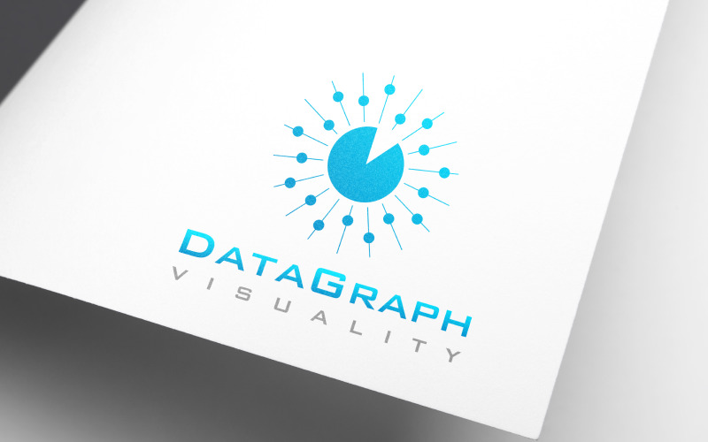 modern data graph visual vision monitor logo design original