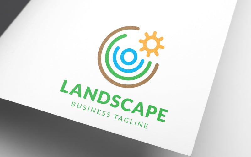 modern line landscaping logo design original