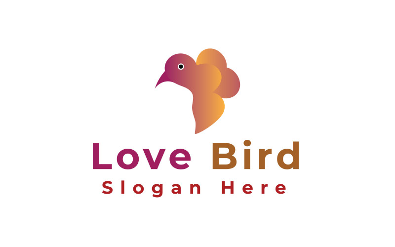 modern love bird logo template original