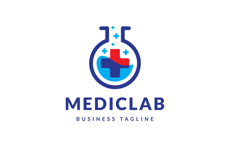 modern medical science lab logo design original