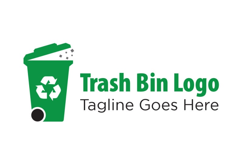 modern minimalist trash bin logo template original