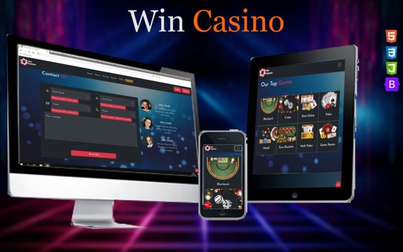 modern online casino landing page win casino original