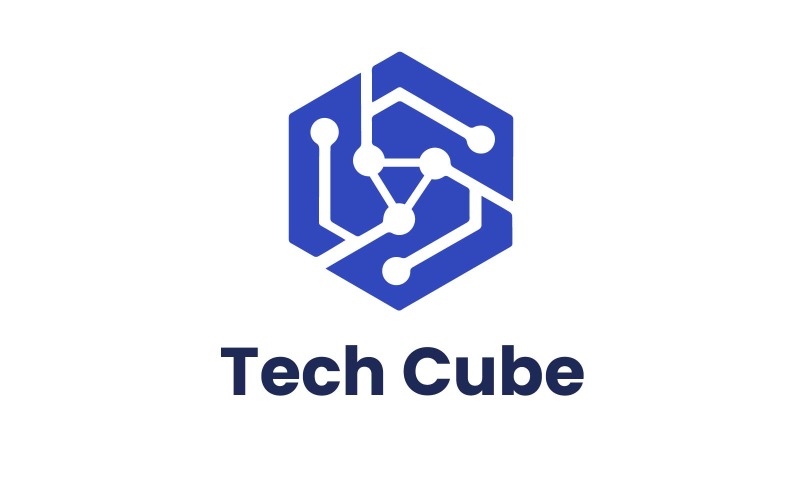 modern tech cube logo template original