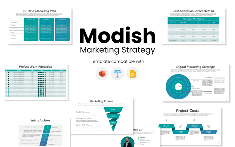modish marketing strategy powerpoint template original