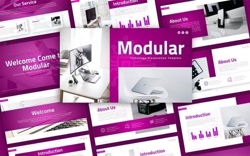 modular technology presentation powerpoint template original