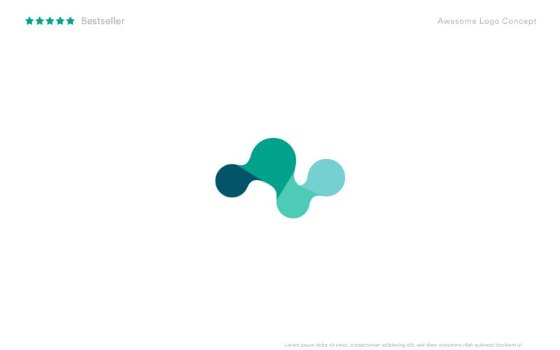 molecule shape logo template for chemical technology and medical research original