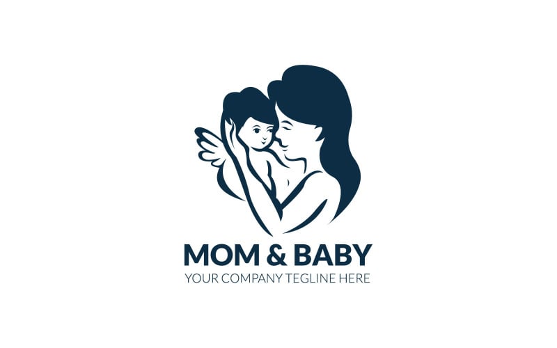 mom baby logo design template original