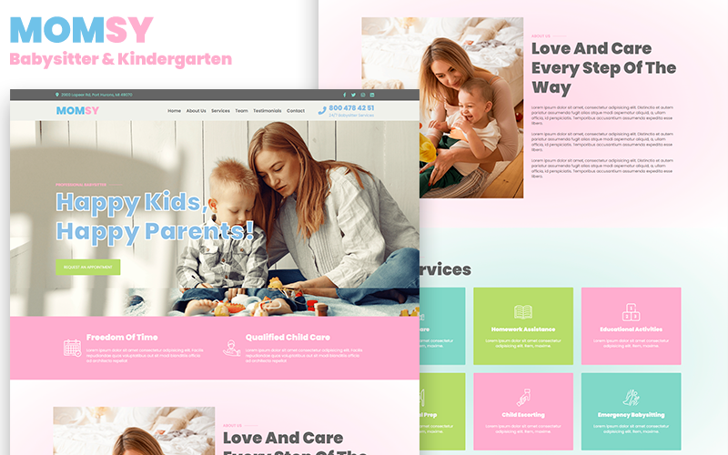 momsy babysitter amp kindergarten html landing page original