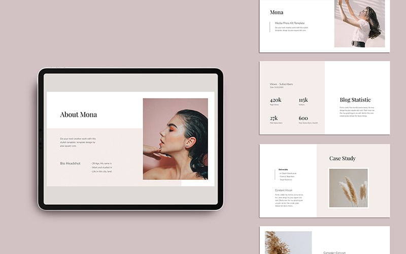 mona mediapress kit powerpoint template original