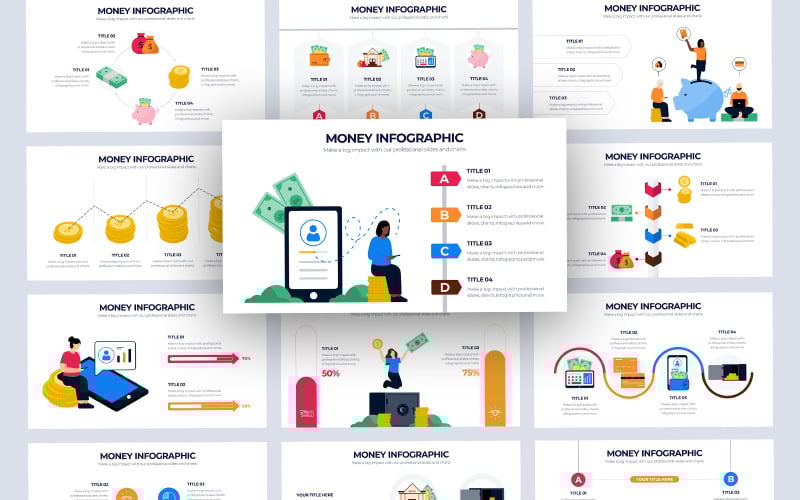 money vector infographic powerpoint template original