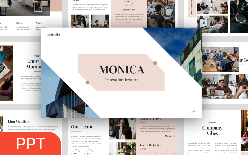 monica minimalist powerpoint presentation template original