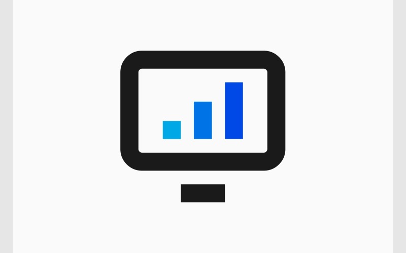 monitor computer chart business icon logo original