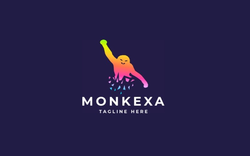 monkey pixel professional logo template original