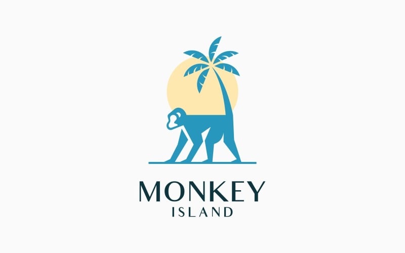 monkey primate palm island logo original
