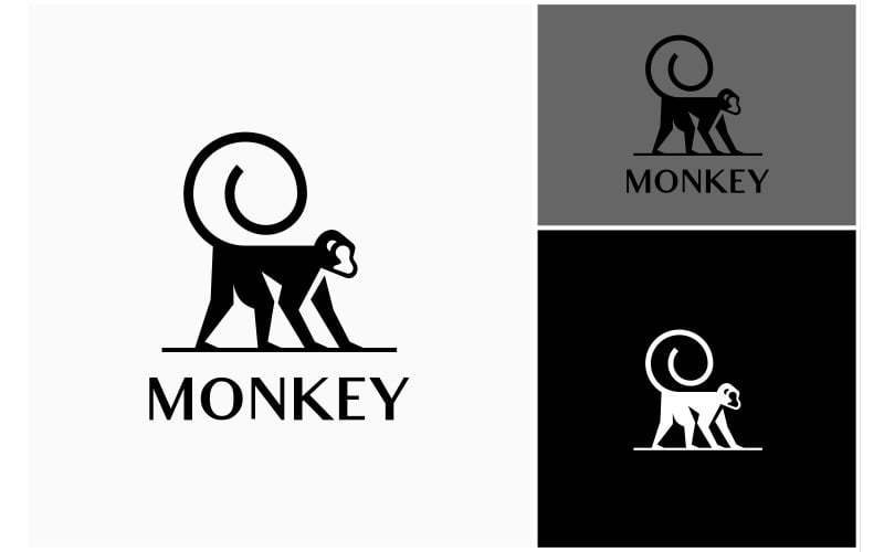 monkey primate silhouette logo original