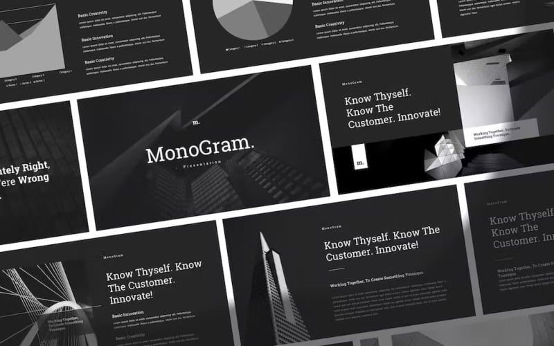 monogram simple elegant powerpoint template original