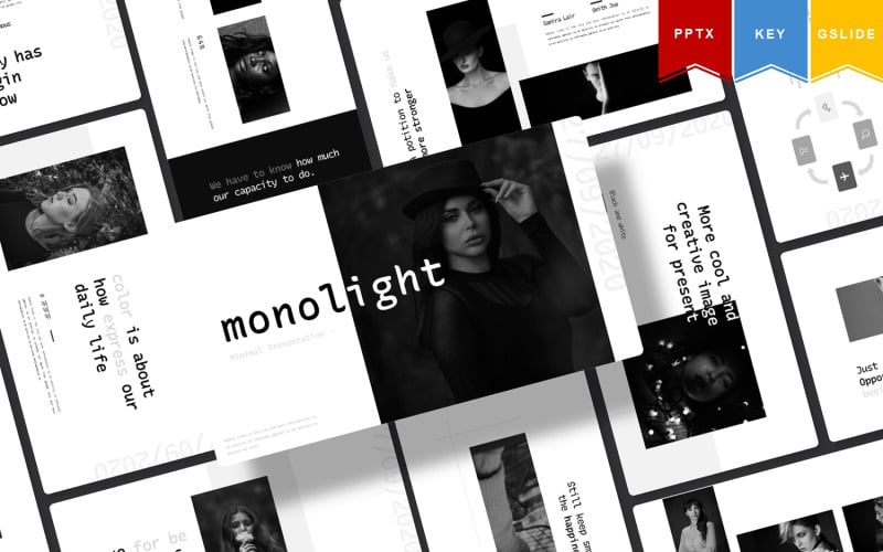monolight keynote googleslide powerpoint template original