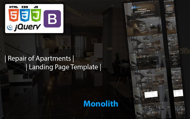 monolith repair of apartments landing page template original