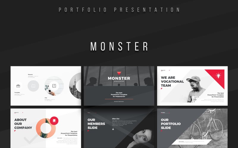 monster portfolio powerpoint template original